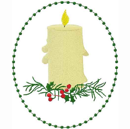 Candle embroidery design