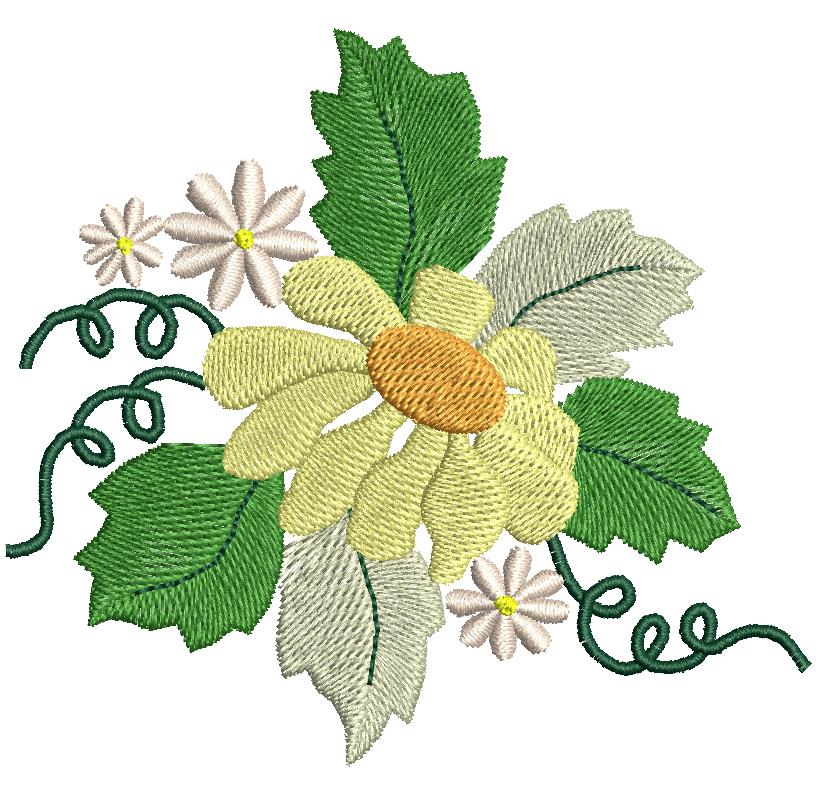 floral machine embroidery design