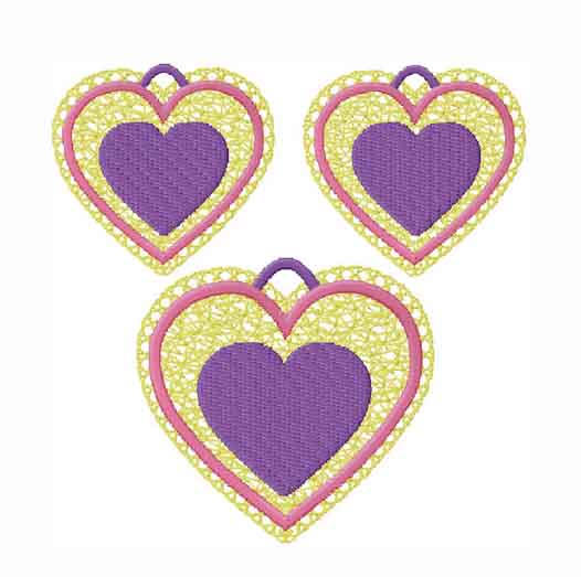 Hearts embroidery design