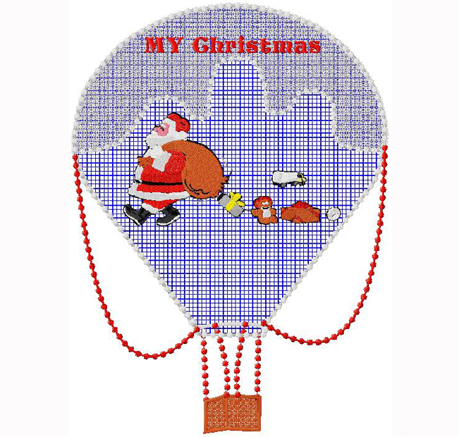 Christmas Balloon embroidery Design