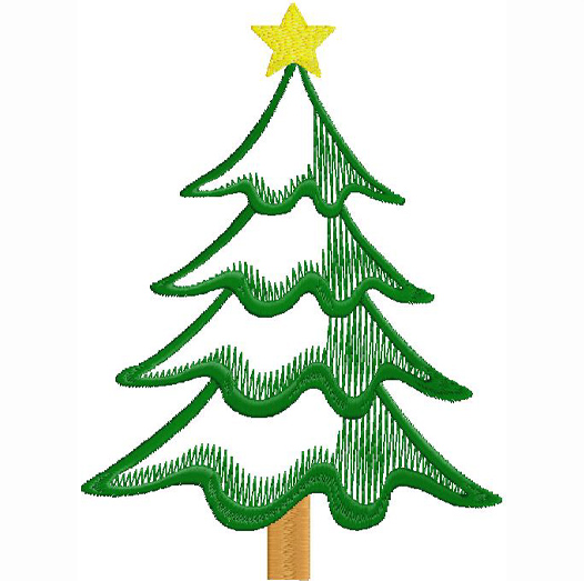 Christmas tree machine embroidery design