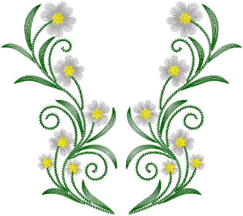 floral machine embroidery design