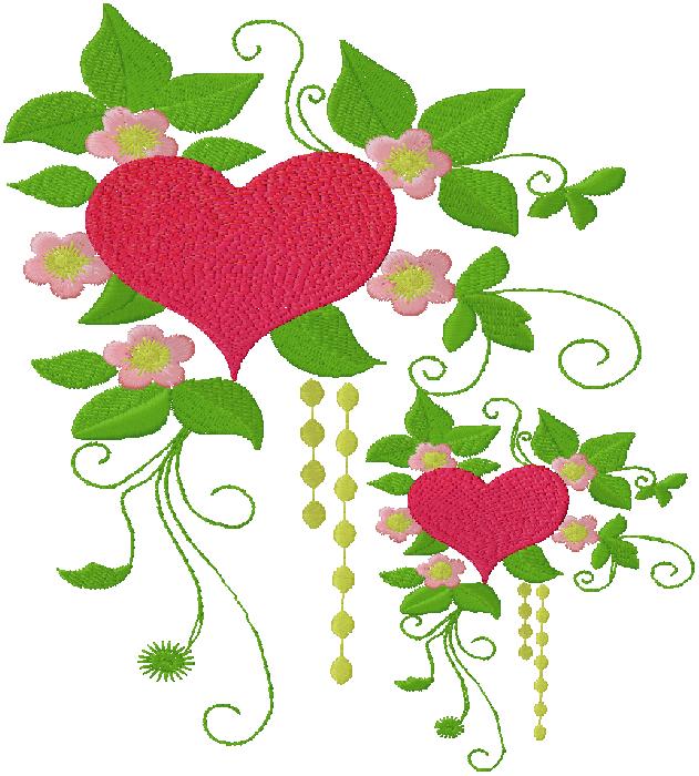 Hearts embroidery design