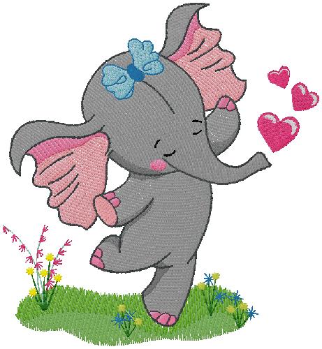 Elephant  machine embroidery design