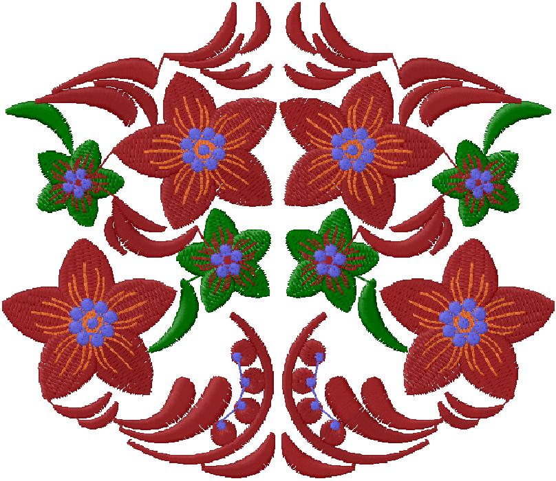 Floral Machine Embroidery Design