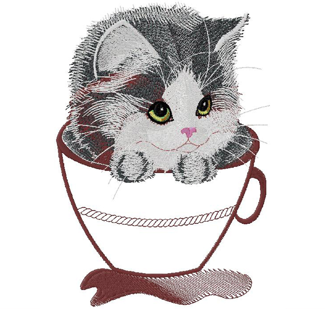 cute cat embroidery design