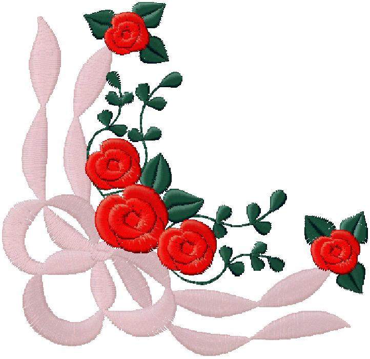 floral corner embroidery design