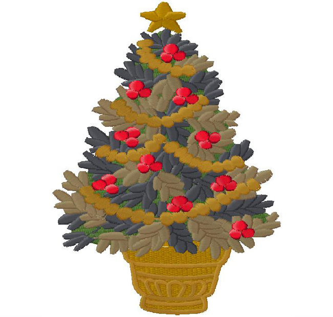 Christmas tree embroidery design