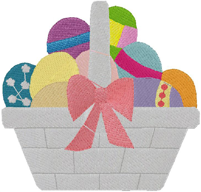 Easter basket embroidery design