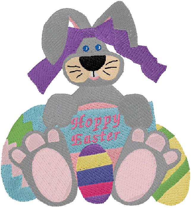 Easter bunny embroidery design