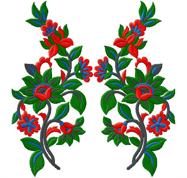 Floral embroidery design