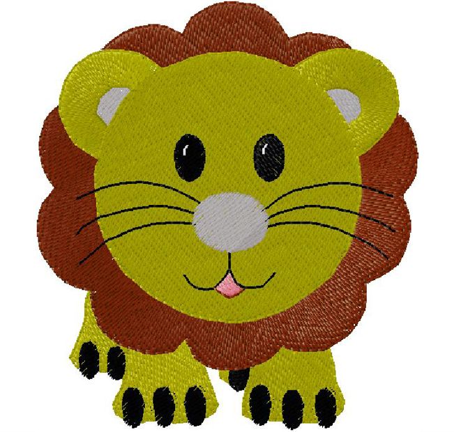 baby lion embroidery design