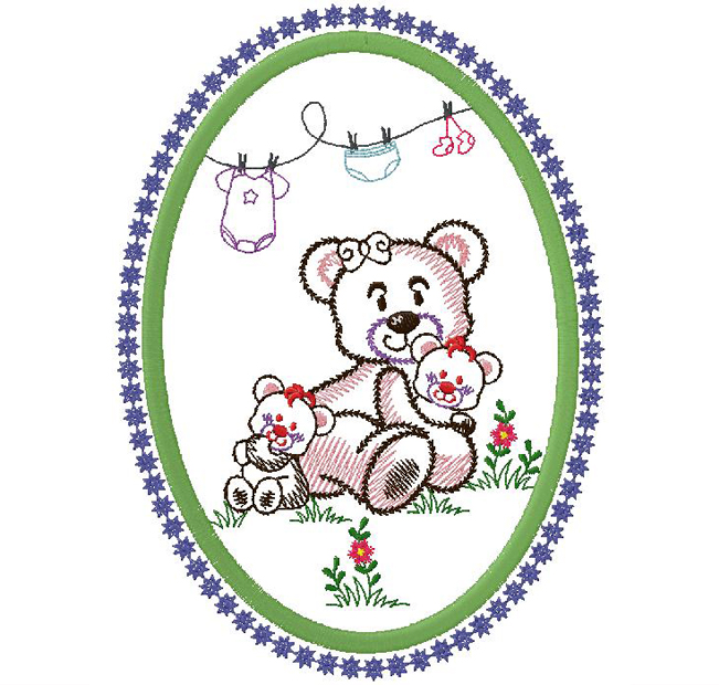 bears machine embroidery design