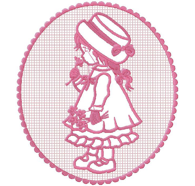 cute girl Machine Embroidery Design