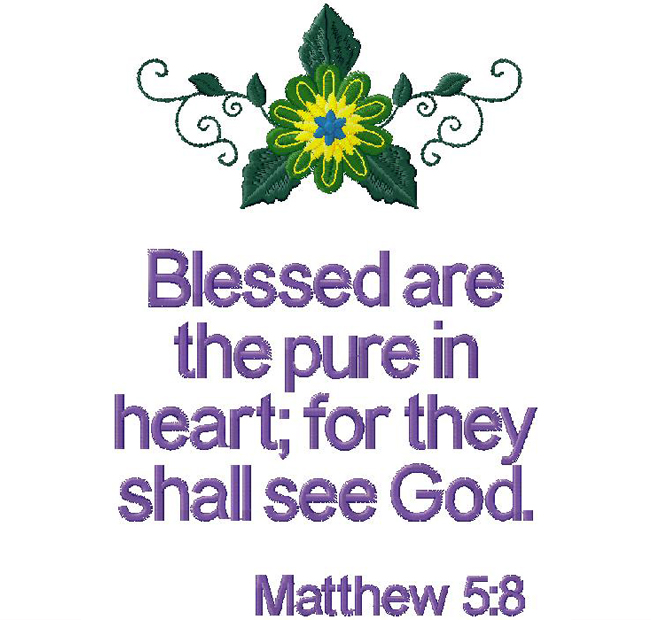 Matthew 5-8 embroidery design