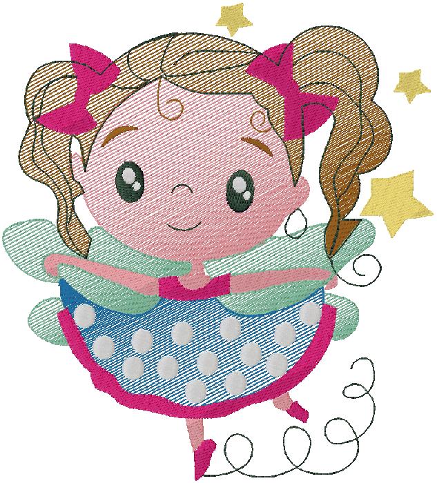 cute girl embroidery design