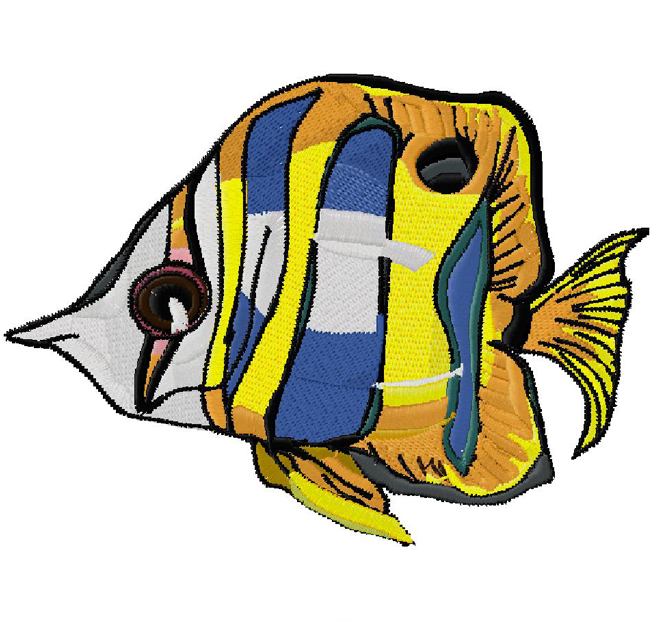 fish machine embroidery design