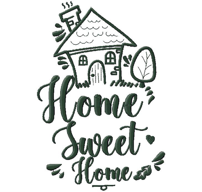 home sweet home embroidery design