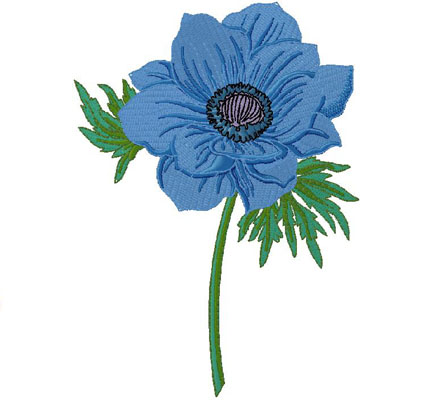 Blue flower embroidery design