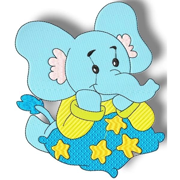 baby Elephant embroidery design