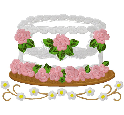 floral cake embroidery design