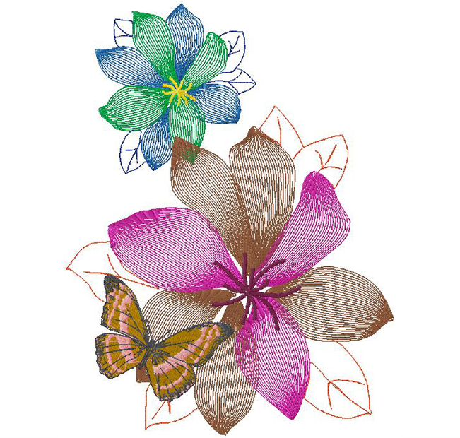 flowers machine embroidery design