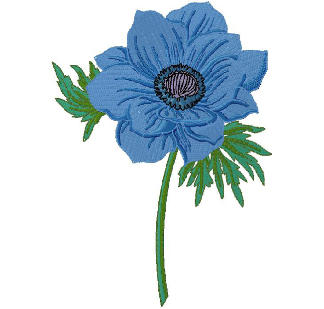 Blue flower embroidery design