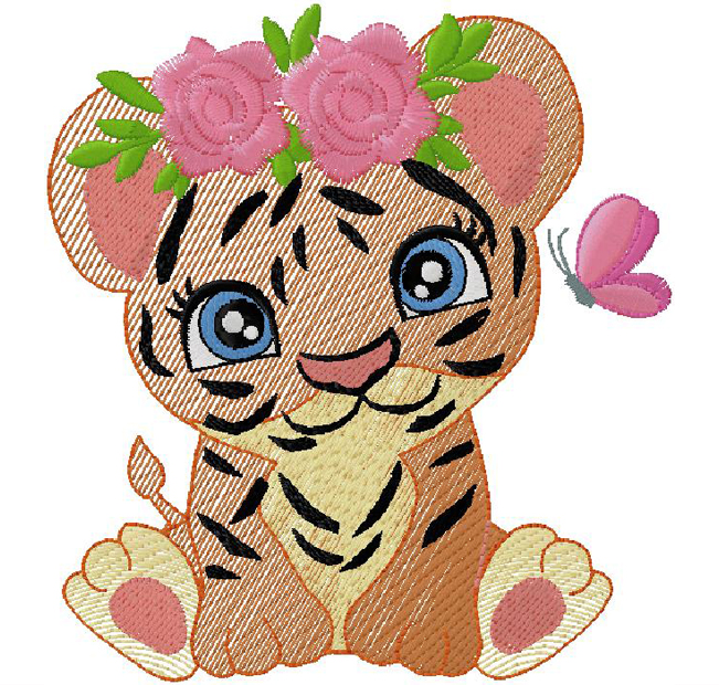 Baby Tiger embroidery design