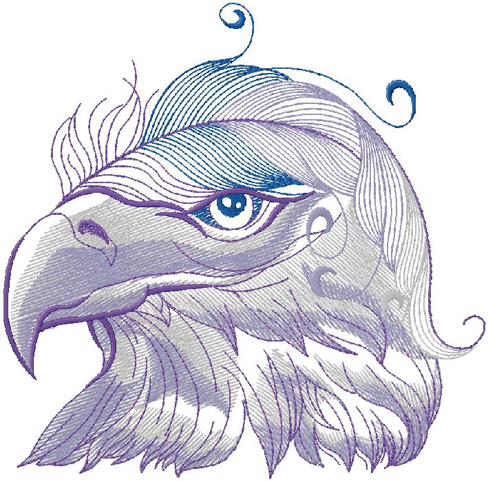 Eagle head embroidery design