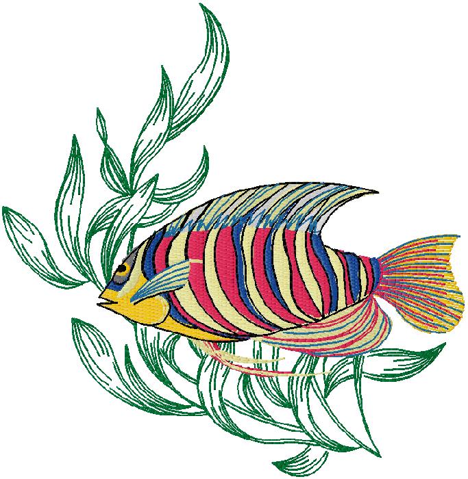 Fish embroidery design