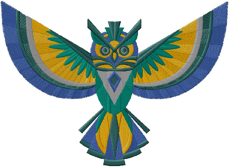 Owl machine embroidery design