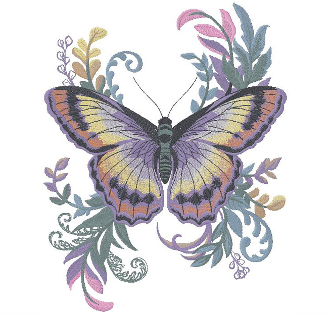 butterfly machine embroidery design