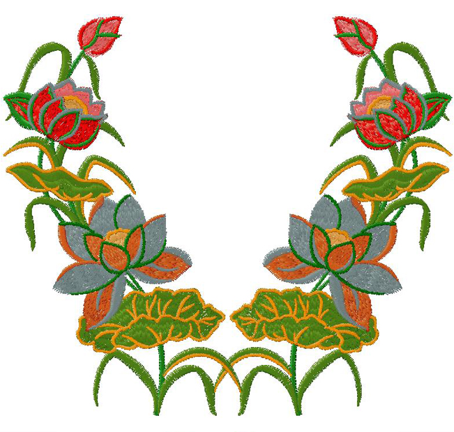 floral machine embroidery design