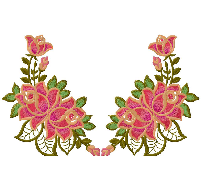 flowers machine embroidery design