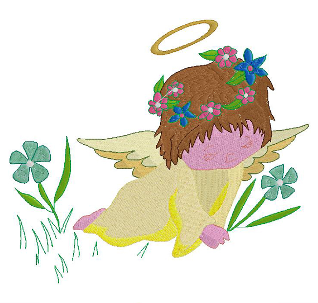 Angel embroidery design