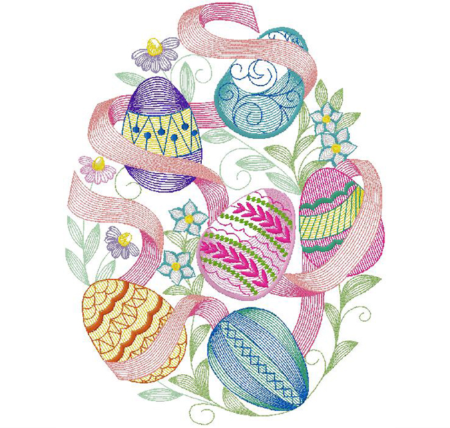 Easter Eggs embroidery design