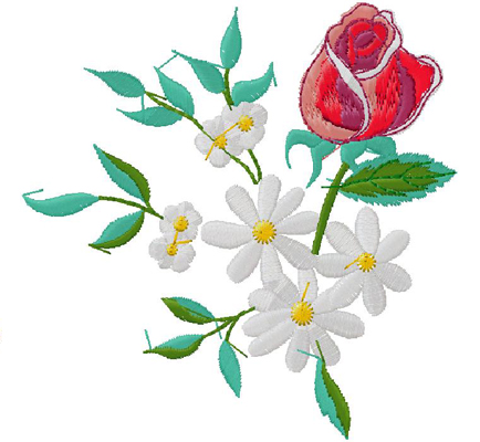 Floral embroidery design