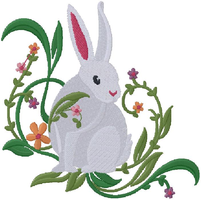 Rabbit embroidery design