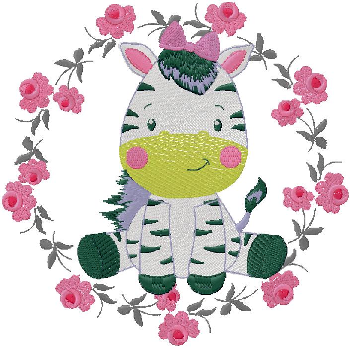 zebra embroidery design