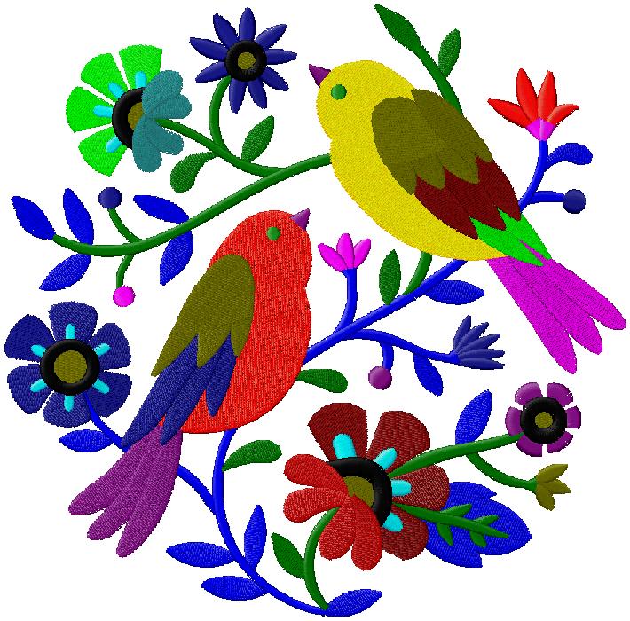 Birds machine embroidery design