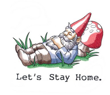 Stay home embroidery design