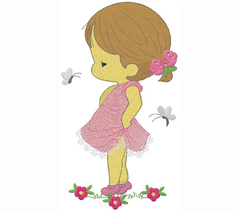 cute Girl Embroidery Design