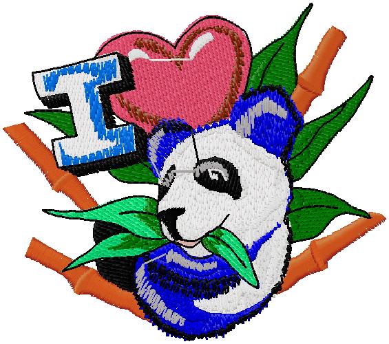 Panda embroidery design