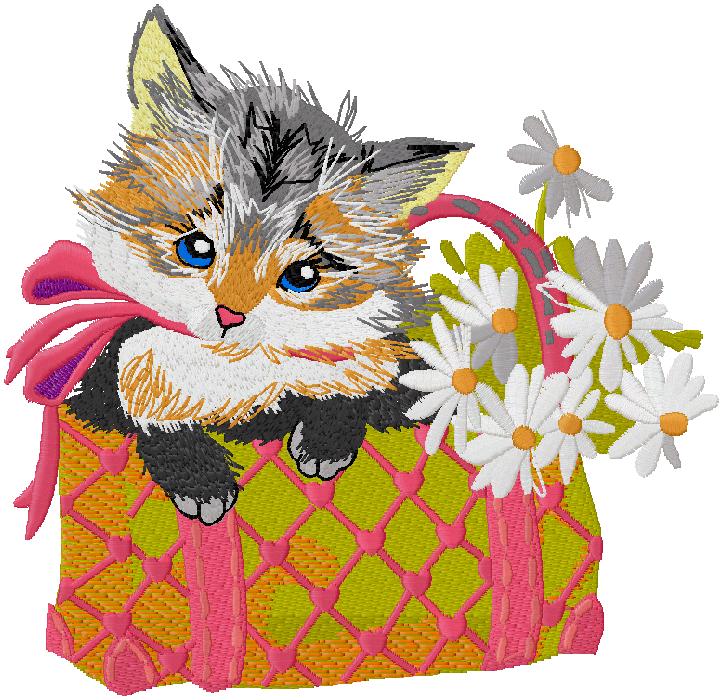 cute cat embroidery design