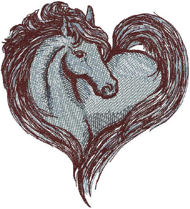 horse embroidery design