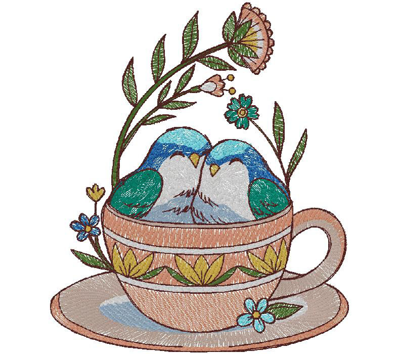 wonderful birds embroidery design