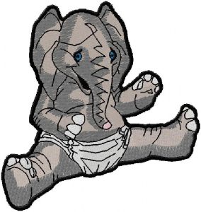 Baby Elephant embroidery design