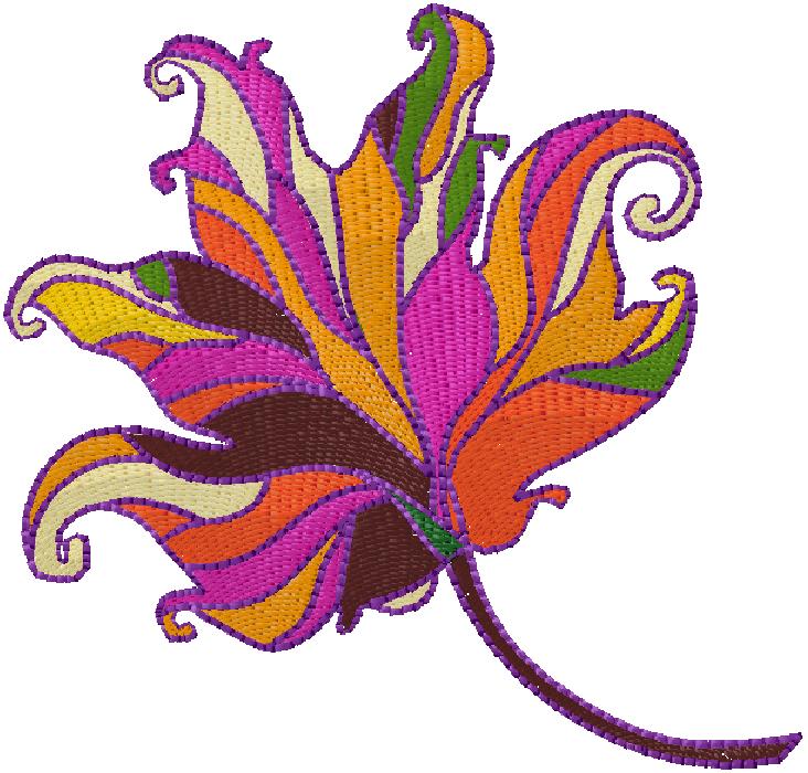 Color Leaves embroidery design