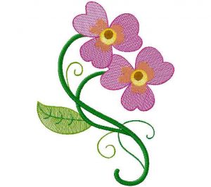 Flower machine embroidery design