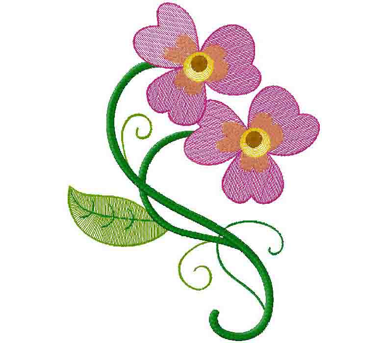 Flower machine embroidery design